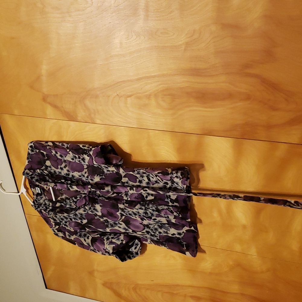 Studio 1940 Sheer black and purple blouse. Size Medium.